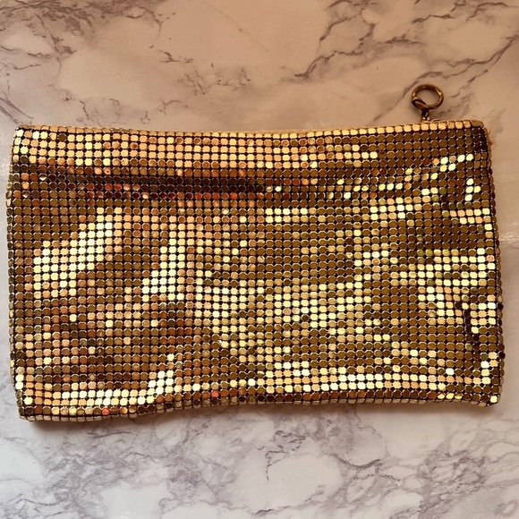 Vintage Duramesh Fifth Avenue Gold Mesh Mirror Ball Clutch Purse 1940s - Picture 2 of 8